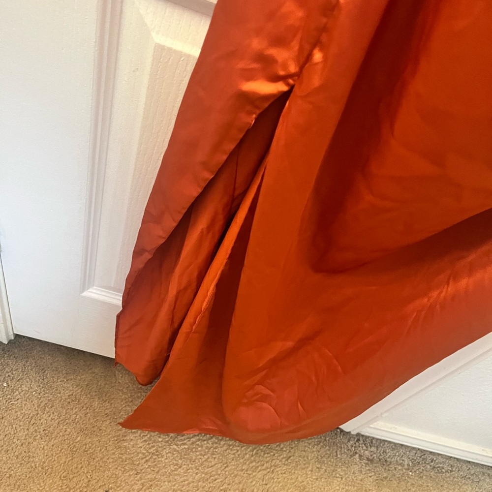 Finesse Satin Cowl Neck Maxi Dress in Burnt Orange - Picture 3 of 5